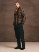 Kestin Neist Cardigan Umber Knitted Fairisle - Steranko Clothing Manchester