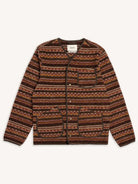 Kestin Neist Cardigan Umber Knitted Fairisle - Steranko Clothing Manchester