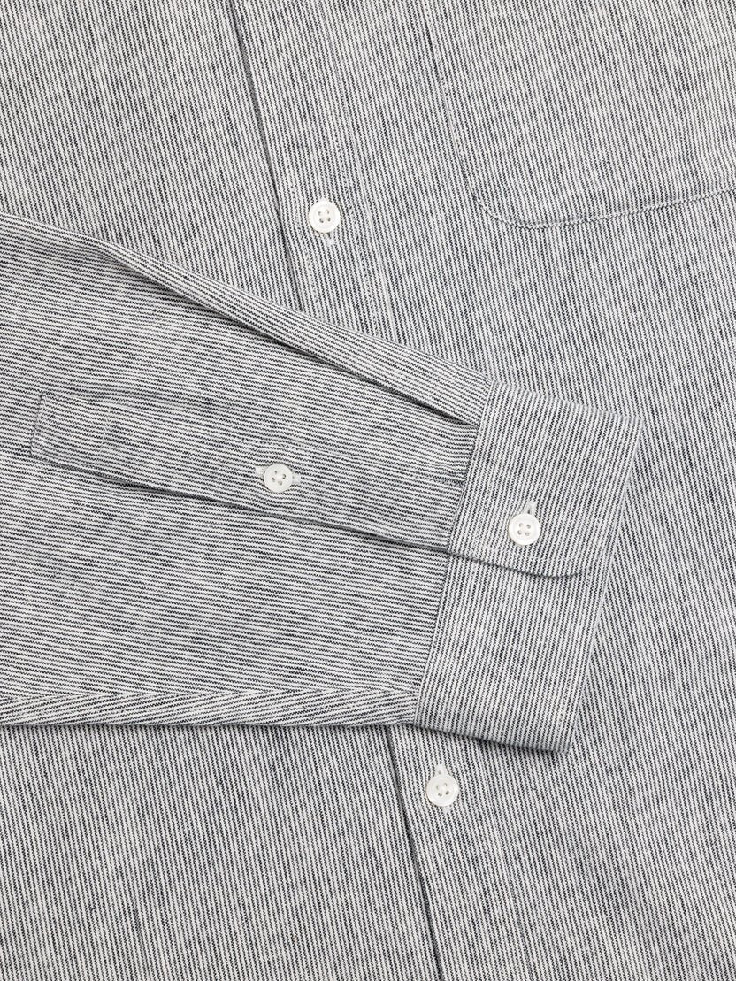 Kestin Raeburn Button Down Shirt Ecru Linen Blend - Steranko Clothing Manchester