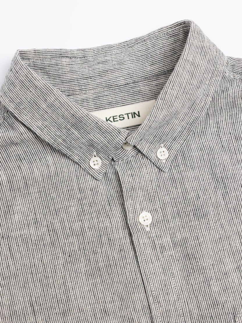 Kestin Raeburn Button Down Shirt Ecru Linen Blend - Steranko Clothing Manchester