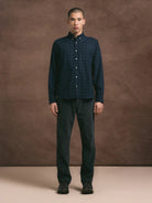 Kestin Raeburn Button Down Shirt Navy Check - Steranko Clothing Manchester
