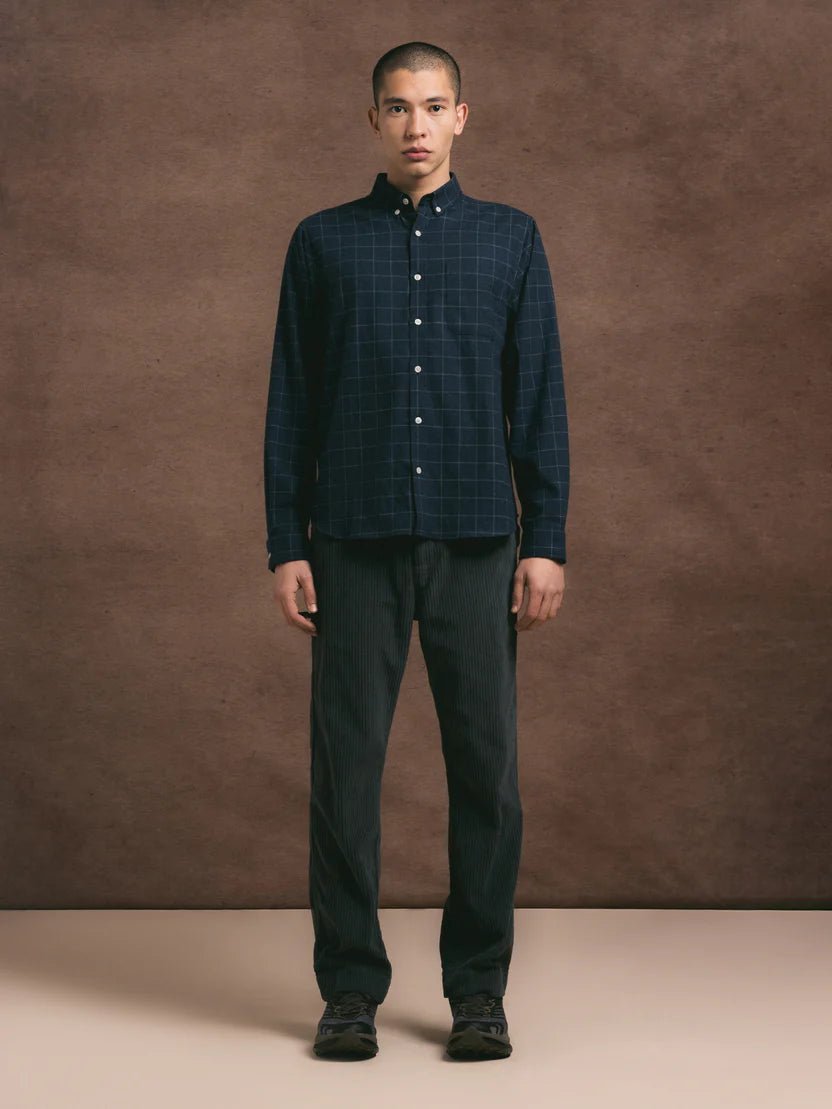 Kestin Raeburn Button Down Shirt Navy Check - Steranko Clothing Manchester
