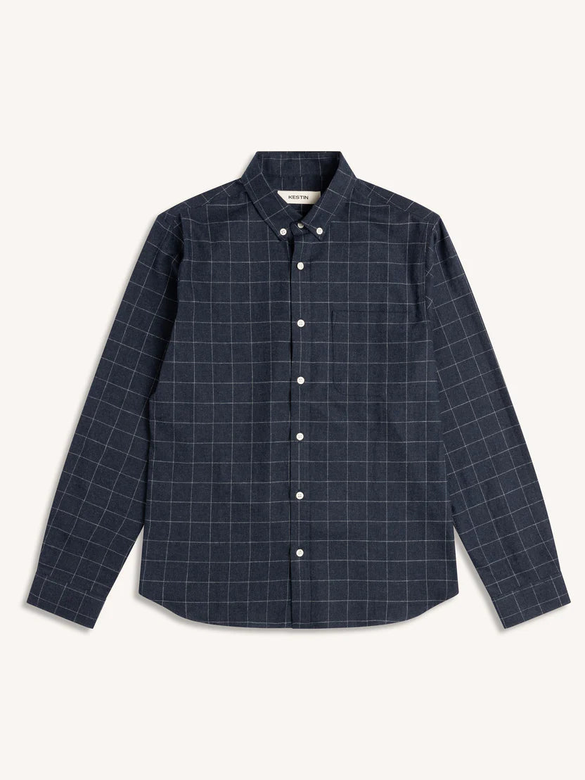 Kestin Raeburn Button Down Shirt Navy Check - Steranko Clothing Manchester