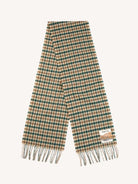 Kestin Selkirk Scarf Pine / Tan Check Lambswool - Steranko Clothing Manchester