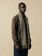 Kestin Selkirk Scarf Pine / Tan Check Lambswool - Steranko Clothing Manchester