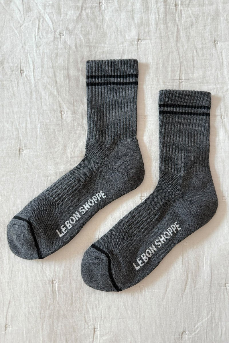 Le Bon Shoppe Boyfriend Socks Charcoal - Steranko Clothing Manchester