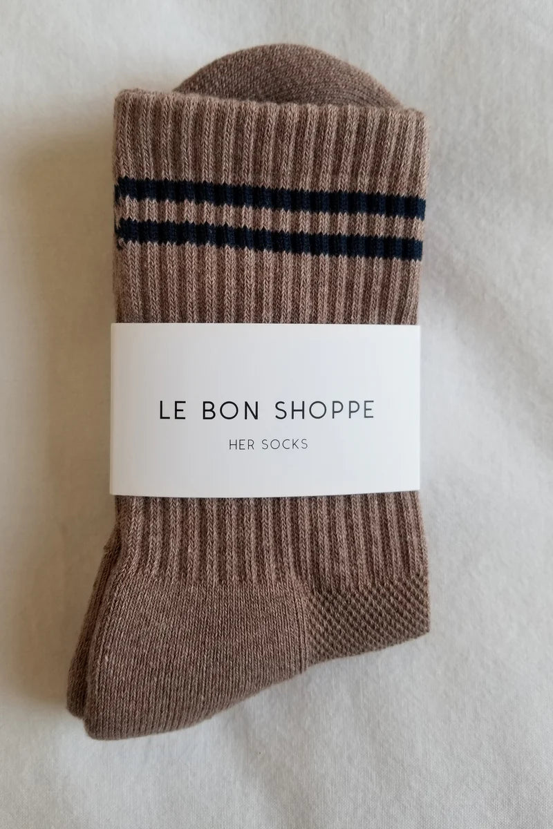Le Bon Shoppe Boyfriend Socks Cocoa - Steranko Clothing Manchester