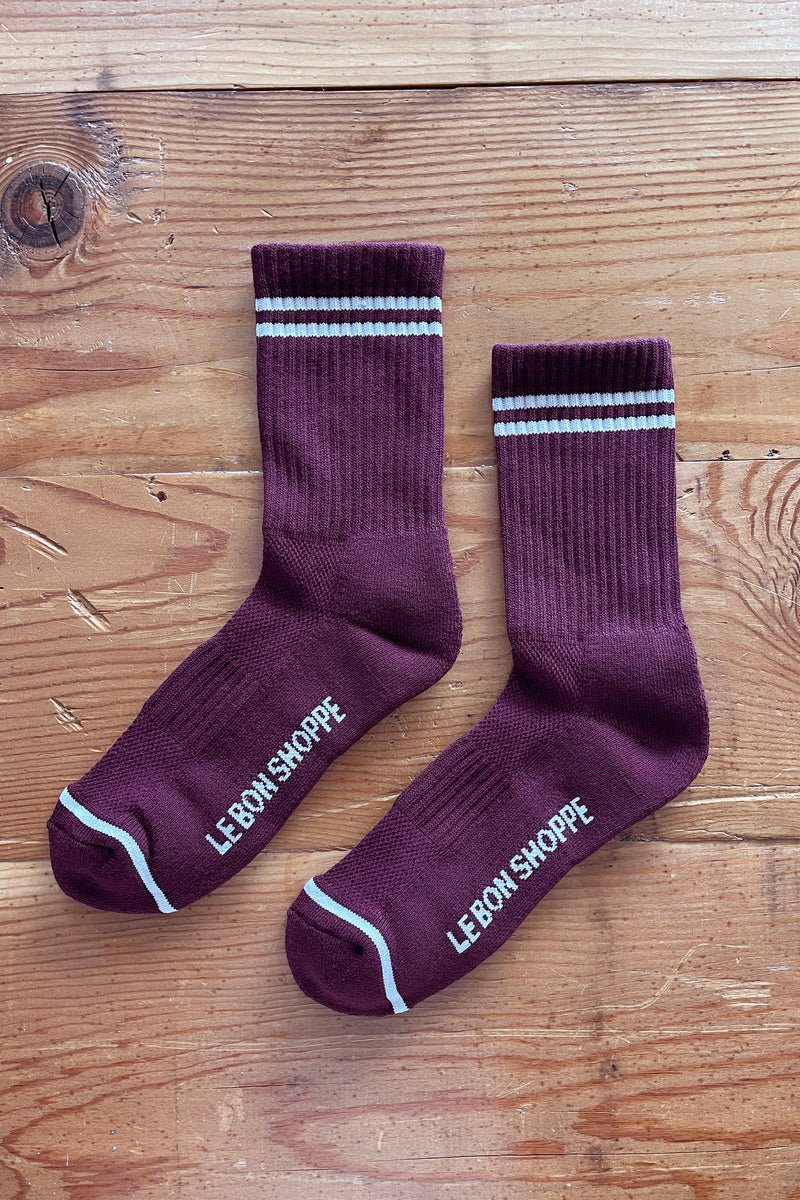 Le Bon Shoppe Boyfriend Socks Maroon - Steranko Clothing Manchester