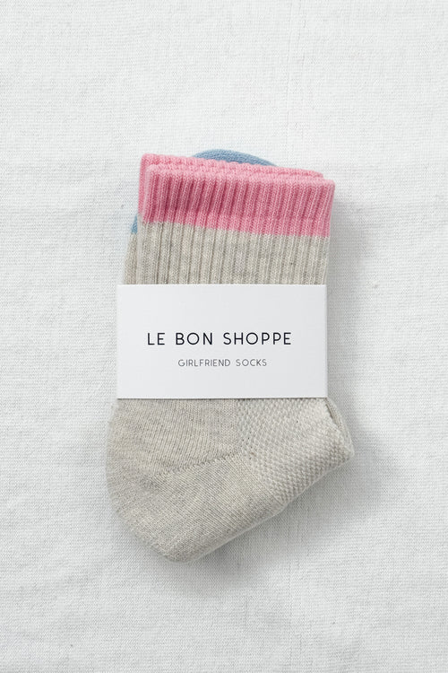 Le Bon Shoppe Color Block Girlfriend Socks Grey Pink - Steranko Clothing Manchester