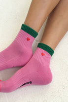 Le Bon Shoppe Embroidered Colour Block Girlfriend Socks Rose Green + Heart - Steranko Clothing Manchester
