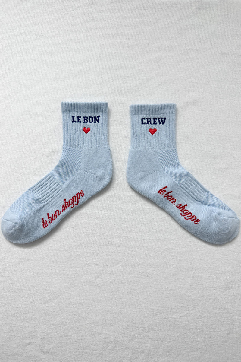 Le Bon Shoppe Embroidered Crew Socks Sky Blue - Steranko Clothing Manchester