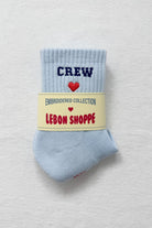 Le Bon Shoppe Embroidered Crew Socks Sky Blue - Steranko Clothing Manchester