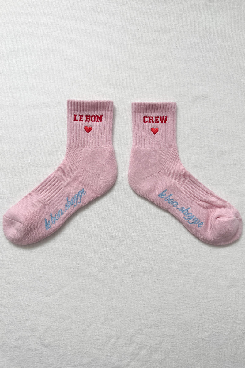 Le Bon Shoppe Embroidered Crew Socks Strawberry Milk - Steranko Clothing Manchester