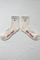 Le Bon Shoppe Embroidered Crew Socks Vanilla - Steranko Clothing Manchester