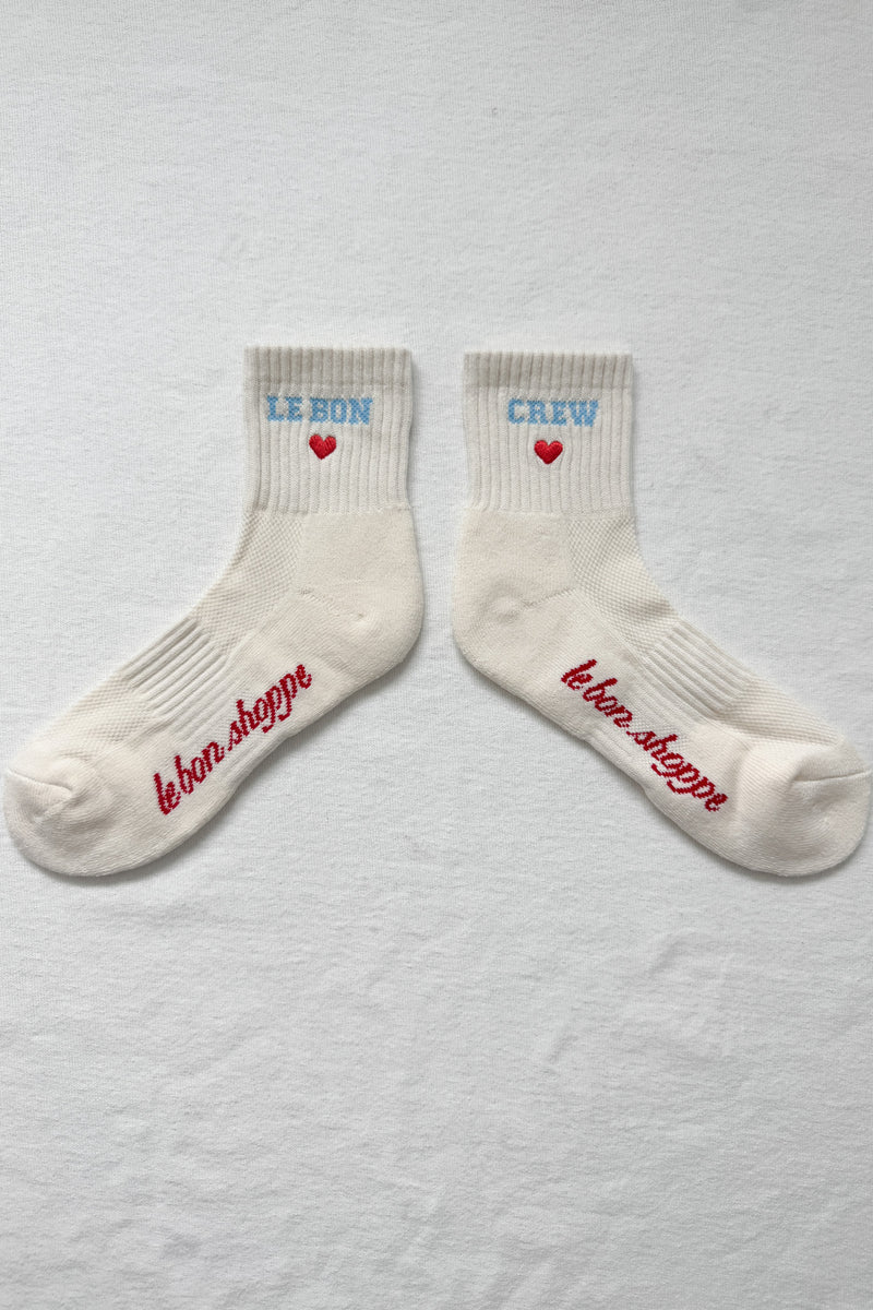 Le Bon Shoppe Embroidered Crew Socks Vanilla - Steranko Clothing Manchester