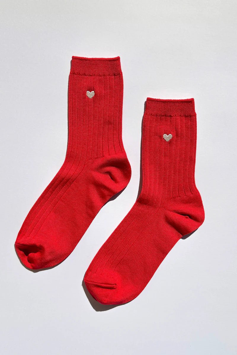 Le Bon Shoppe Her Socks (MC Cotton) Classic Red + Heart - Steranko Clothing Manchester