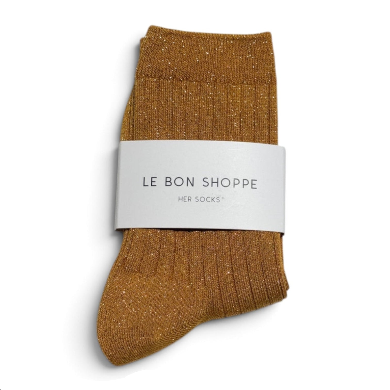 Le Bon Shoppe Her Socks Modal Lurex Mustard Glitter - Steranko Clothing Manchester