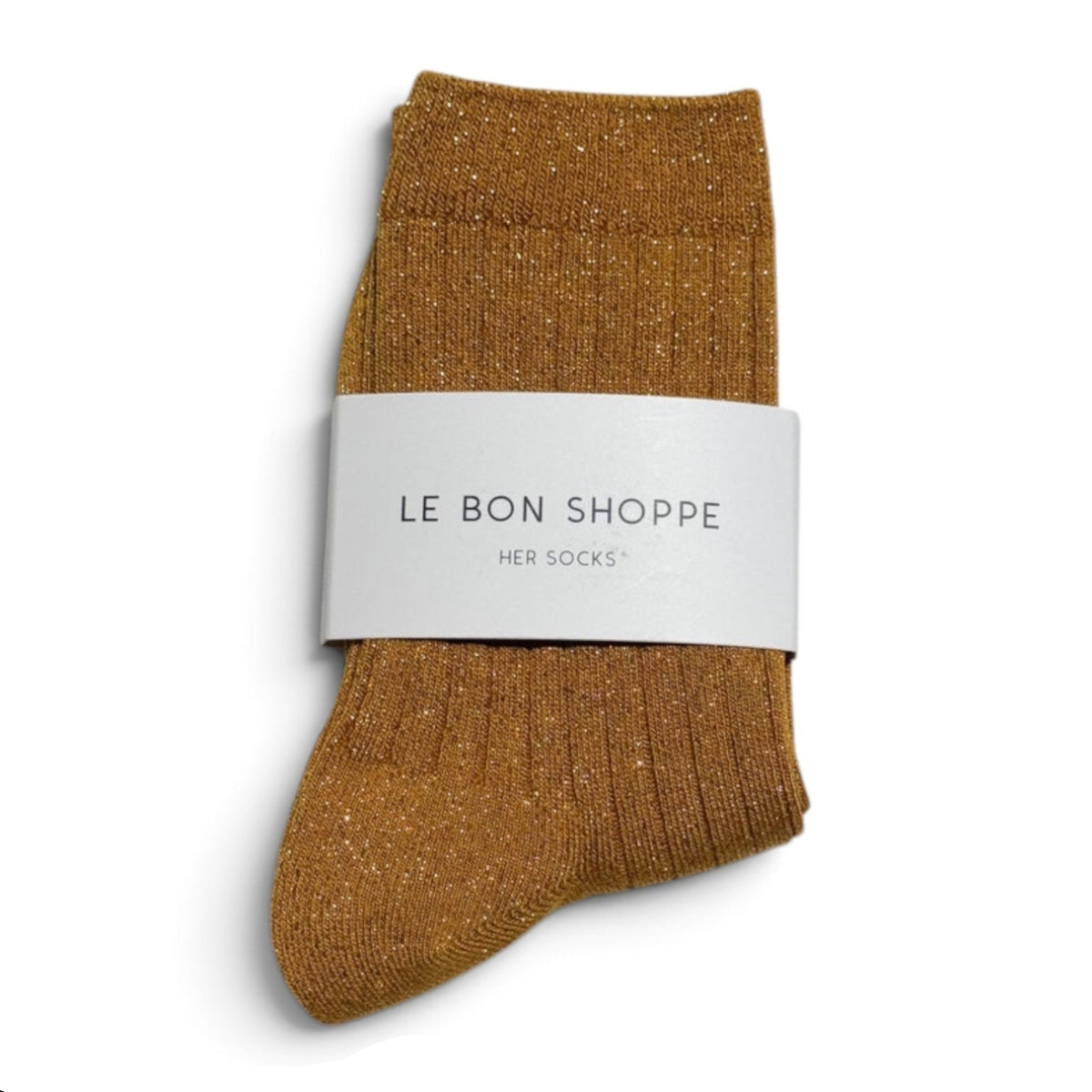 Le Bon Shoppe Her Socks Modal Lurex Mustard Glitter - Steranko Clothing Manchester