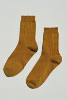 Le Bon Shoppe Her Socks Modal Lurex Mustard Glitter - Steranko Clothing Manchester
