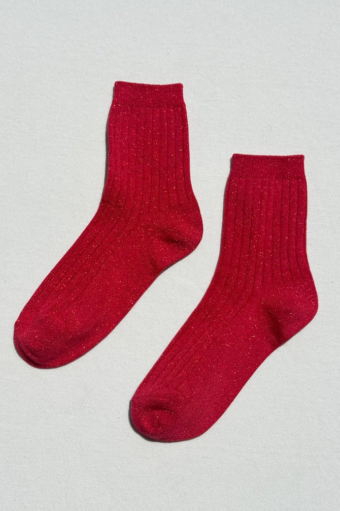 Le Bon Shoppe Her Socks Modal Lurex Ruby Glitter - Steranko Clothing Manchester