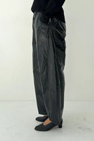 Le Bon Shoppe Liquid Nylon Pants in Lacquer Black