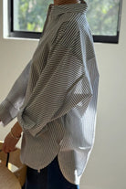 Le Bon Shoppe Owen Stripe Shirt Denim/White - Steranko Clothing Manchester