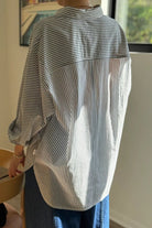 Le Bon Shoppe Owen Stripe Shirt Denim/White - Steranko Clothing Manchester