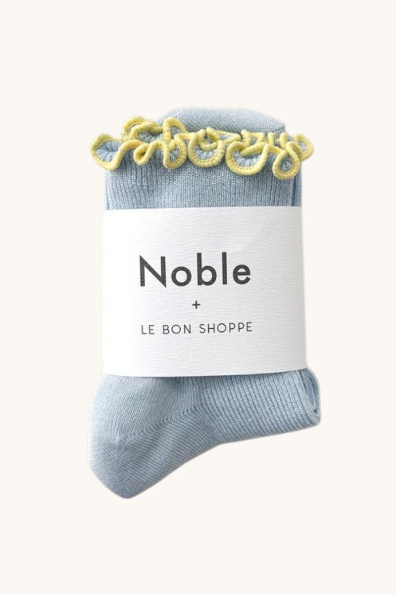 Le Bon Shoppe Petite Ruffled Modal Socks Baby Blue/Butter - Steranko Clothing Manchester