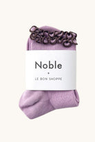 Le Bon Shoppe Petite Ruffled Modal Socks Lilac/Brown - Steranko Clothing Manchester