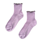 Le Bon Shoppe Petite Ruffled Modal Socks Lilac/Brown - Steranko Clothing Manchester