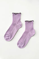 Le Bon Shoppe Petite Ruffled Modal Socks Lilac/Brown - Steranko Clothing Manchester