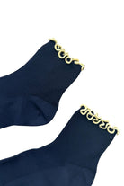 Le Bon Shoppe Petite Ruffled Modal Socks Navy/Butter - Steranko Clothing Manchester