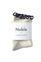 Le Bon Shoppe Petite Ruffled Modal Socks Soft White/Navy - Steranko Clothing Manchester