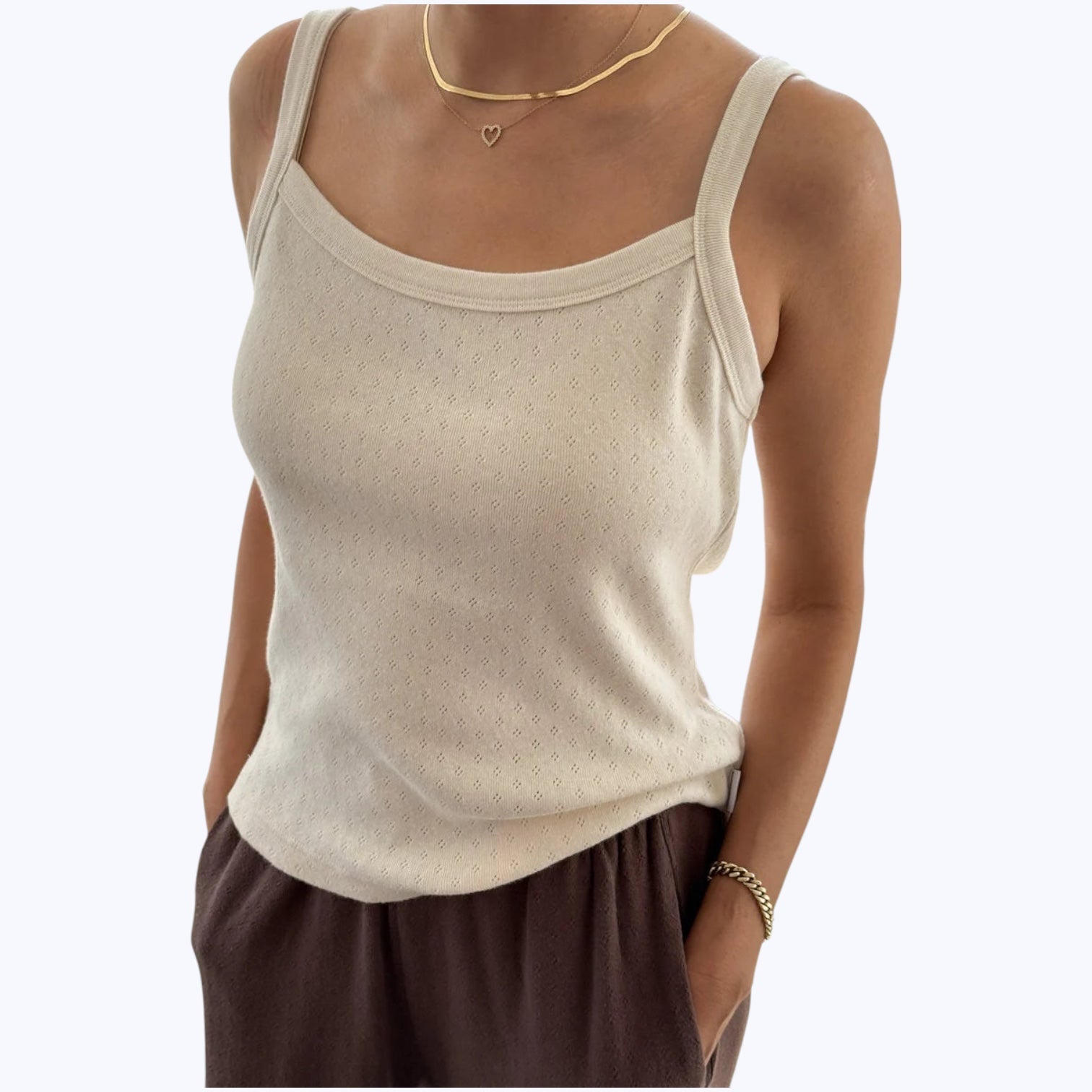 Le Bon Shoppe Pointelle Eve Cami Natural - Steranko Clothing Manchester