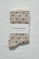 Le Bon Shoppe Polka Dot Sneaker Socks Oatmeal/Black - Steranko Clothing Manchester