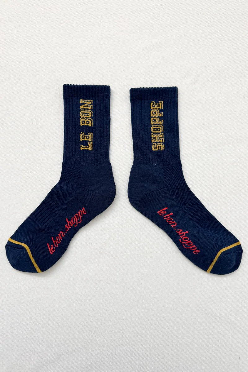 Le Bon Shoppe Preppy Socks Navy / Gold - Steranko Clothing Manchester