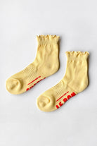 Le Bon Shoppe Ruffled Hugger Socks Banana Cream/Red - Steranko Clothing Manchester