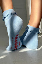Le Bon Shoppe Ruffled Hugger Socks Periwinkle/Red - Steranko Clothing Manchester