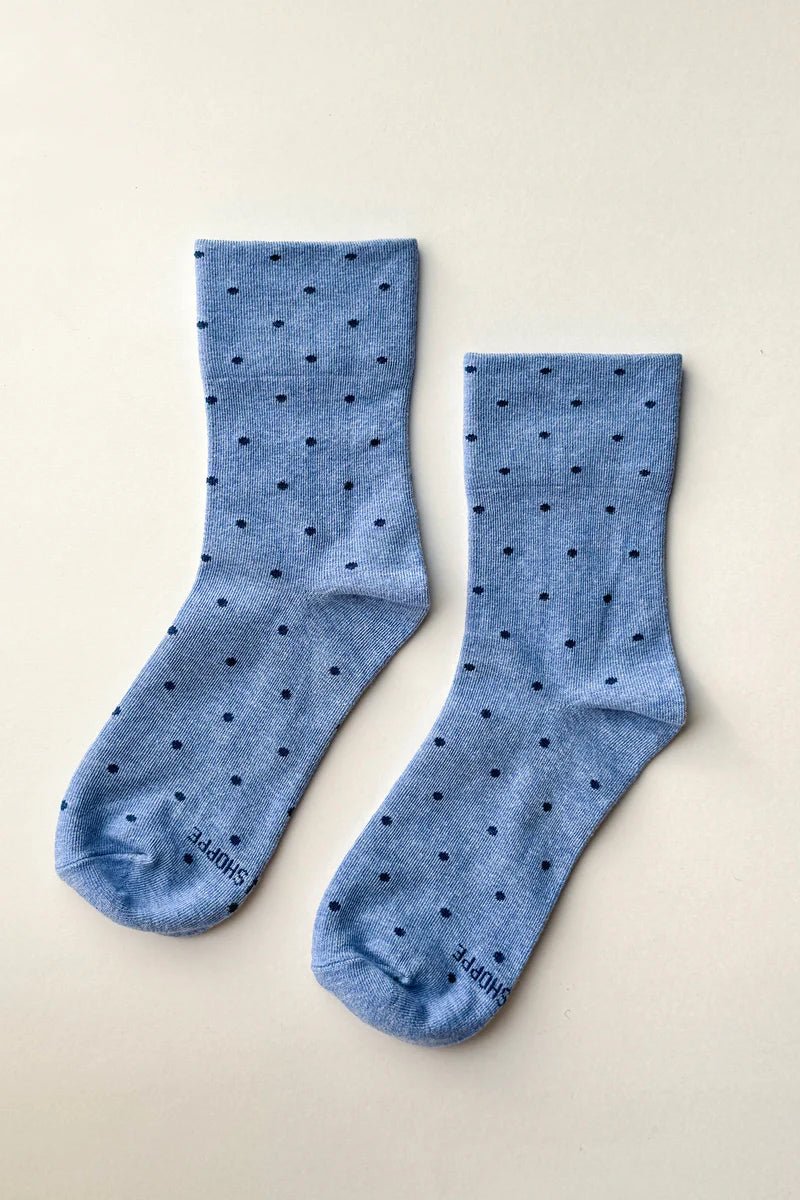 Le Bon Shoppe Sneaker Socks Polka Dot Blue/Navy - Steranko Clothing Manchester