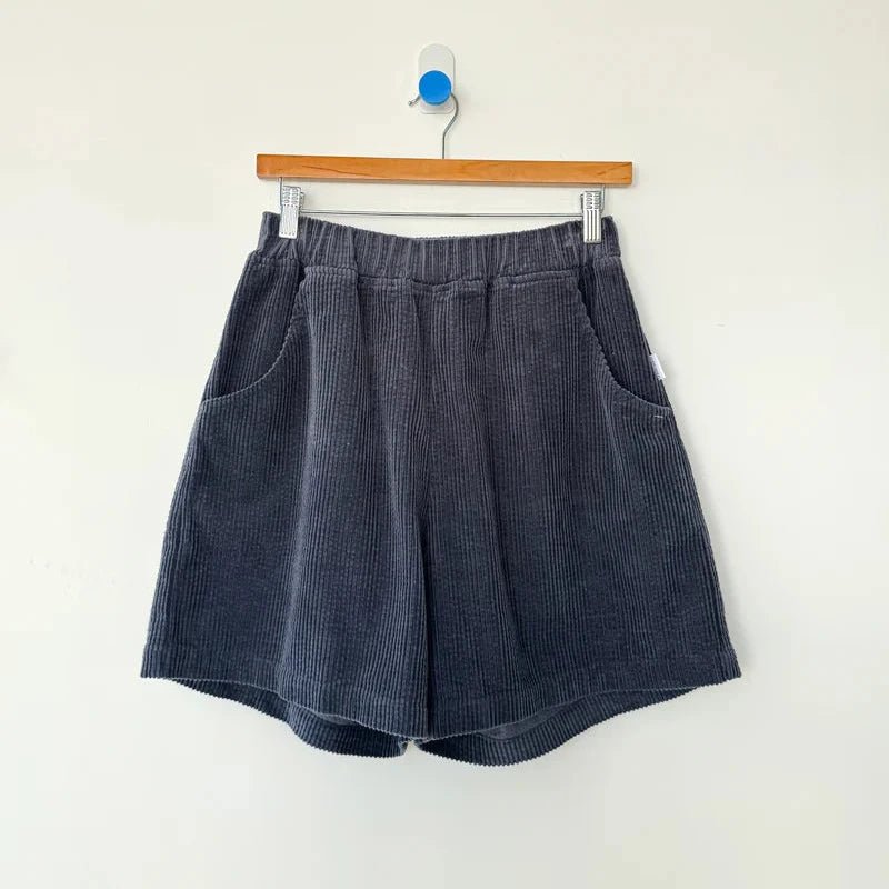 Le Bon Shoppe Soft Corduroy City Shorts Charcoal - Steranko Clothing Manchester