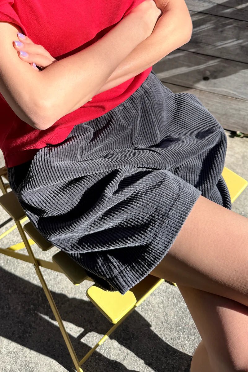 Le Bon Shoppe Soft Corduroy City Shorts Charcoal - Steranko Clothing Manchester