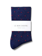 Le Bon Shoppe Sparkle Polka Dot Socks Blue/Red - Steranko Clothing Manchester