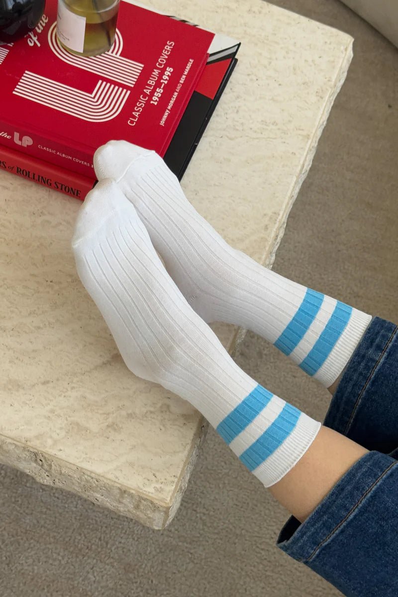 Le Bon Shoppe Varsity Her Socks Blue Stripe - Steranko Clothing Manchester