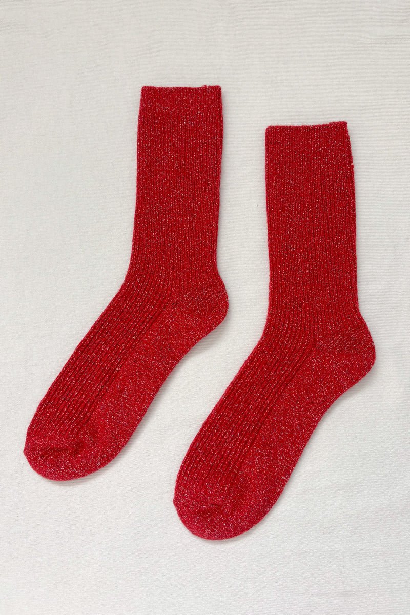 Le Bon Shoppe Winter Sparkle Socks Poinsettia - Steranko Clothing Manchester