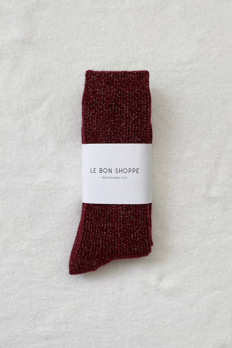 Le Bon Shoppe Winter Sparkle Socks Wine - Steranko Clothing Manchester