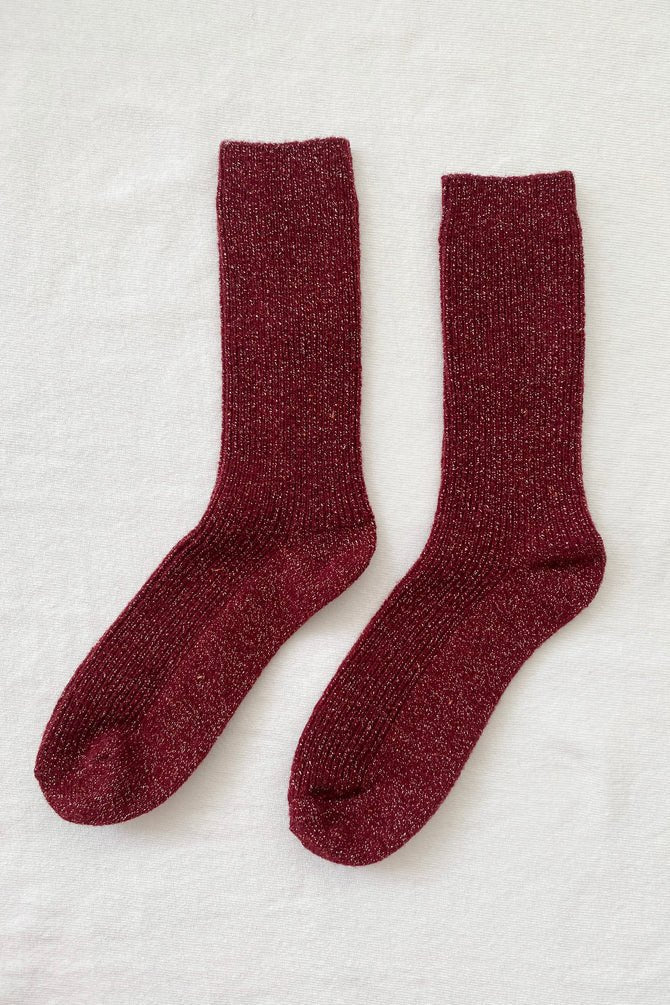 Le Bon Shoppe Winter Sparkle Socks Wine - Steranko Clothing Manchester