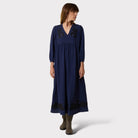 Leon & Harper Romaine Beads Dress Navy - Steranko Clothing Manchester