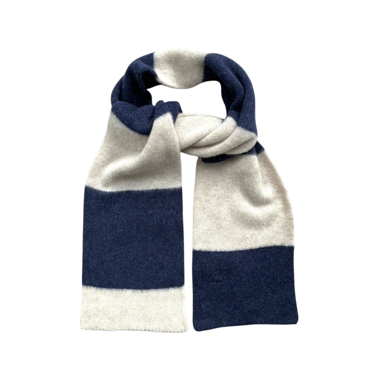Mackie Rona Brushed Bar Scarf Navy Off White - Steranko Clothing Manchester