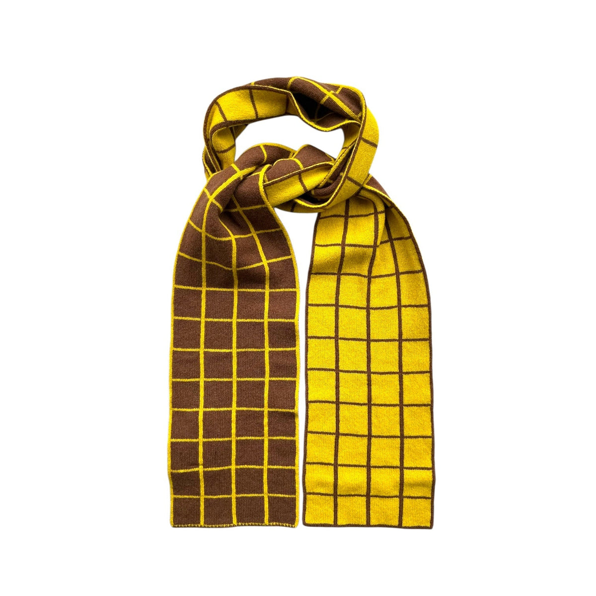 Mackie Rozelle Scarf Brown Yellow Check - Steranko Clothing Manchester