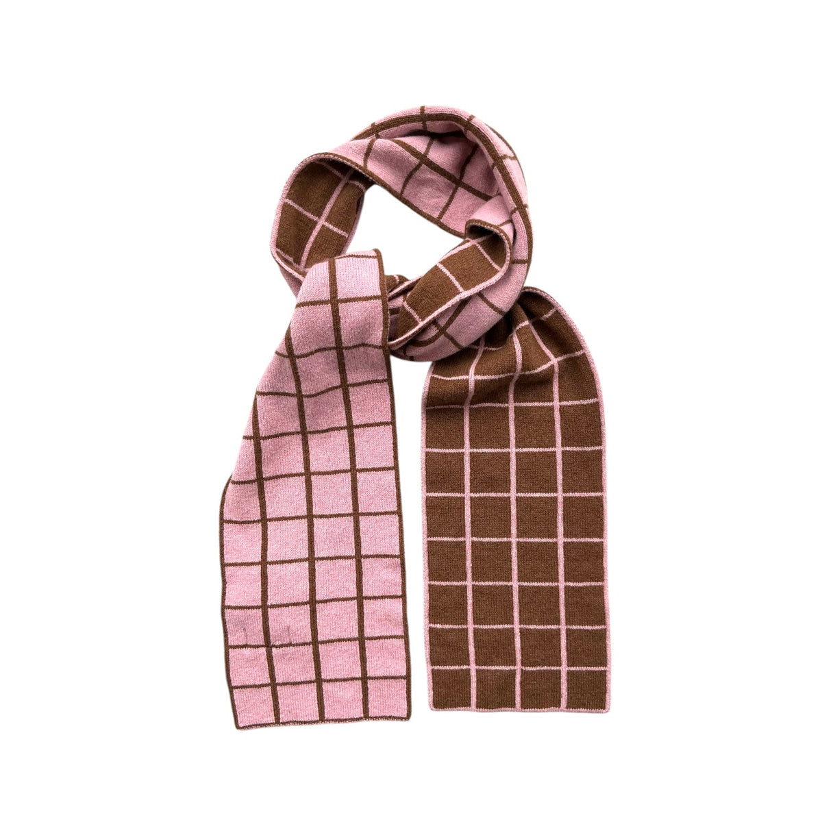 Mackie Rozelle Scarf Pink Brown Check - Steranko Clothing Manchester
